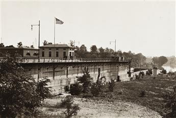 (SHIPPING--CANALS) An album with more than 50 photographs documenting the New York State canal system.